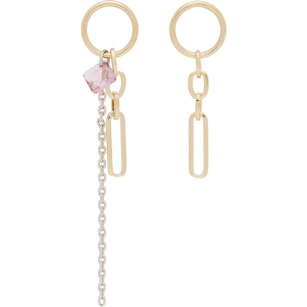 Justine Clenquet Ssense Exclusive Gold & Purple Paloma Earrings - One Size
